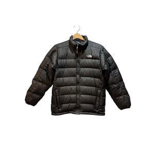 The North Face black puffer coat boys xl/TG 18/20 75% goose down insulation